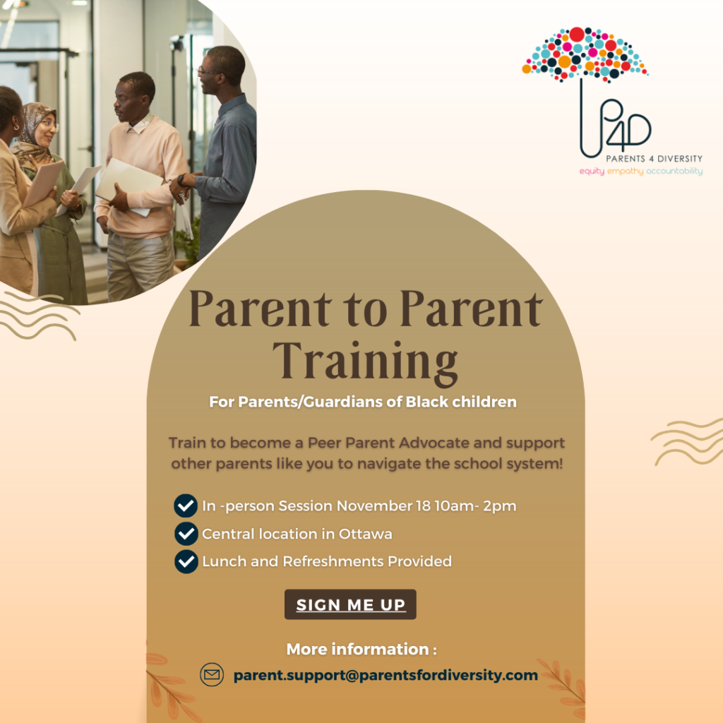 Parent-2-Parent Peer Advocate Training – Parents For Diversity ...